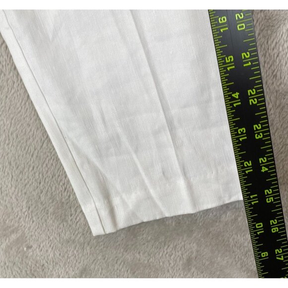 J.Jill Womens Straight Trouser Linen Blend Pants Small Off White Beach Summer - Picture 3 of 11